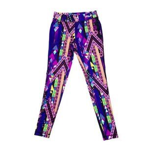 FILA Sport Performance Tribal Colorful Leggings Girls Size Medium (10 - 12) Gym
